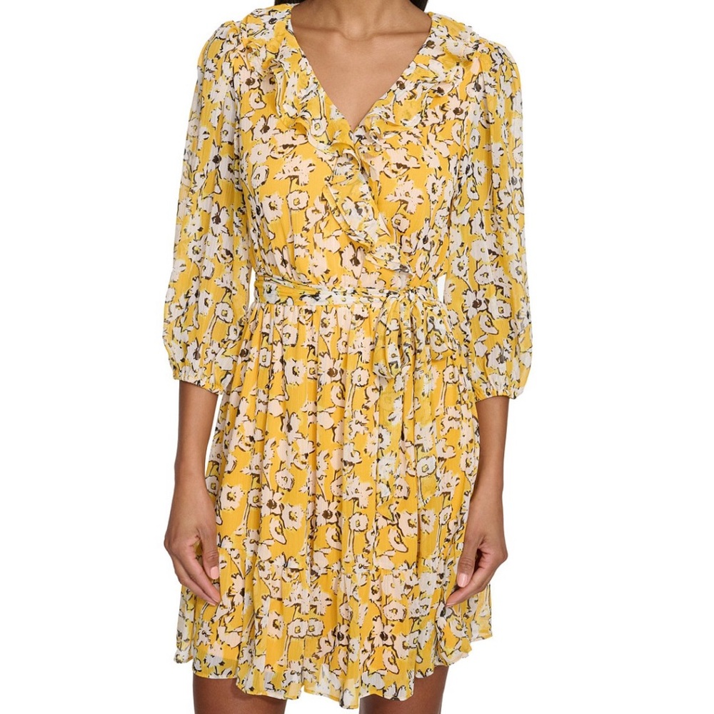 Women's Floral-Print Belted A-Line Dress